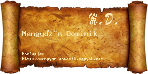 Mengyán Dominik névjegykártya